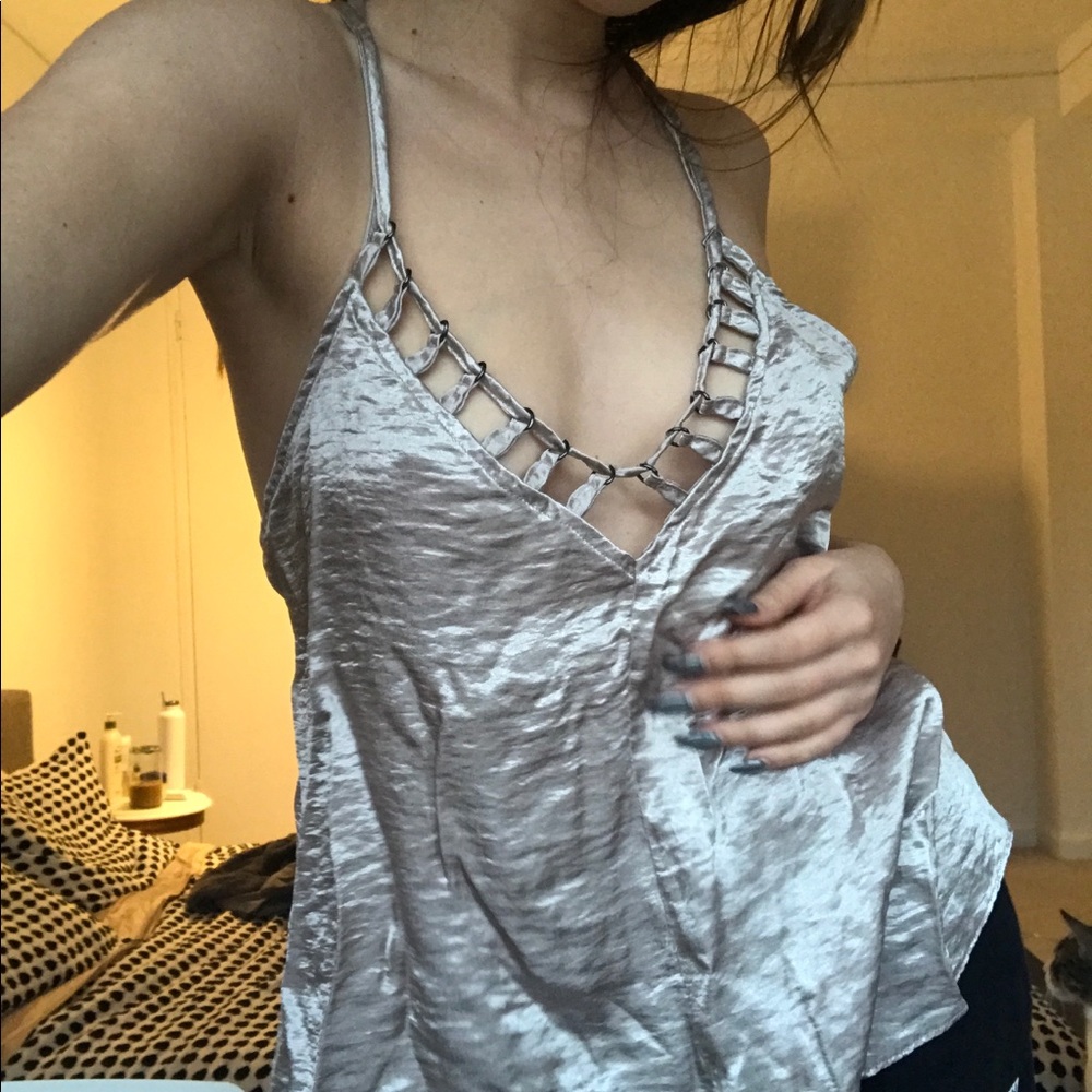 Silk silver blouse